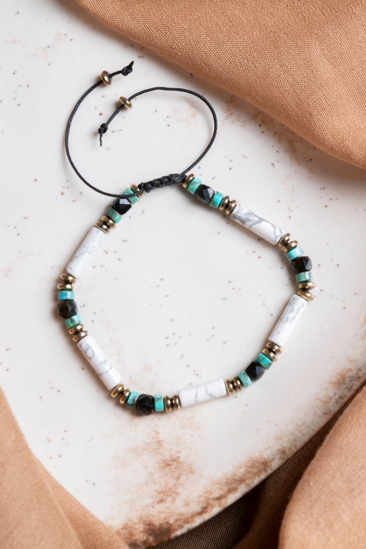 Laboratory Certified Turquoise & Howlite Natural Stone Bracelet