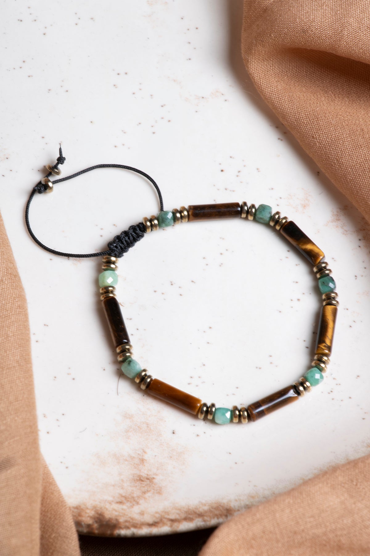 Laboratory Certified Tiger’s Eye & Turquoise Natural Stone Bracelet