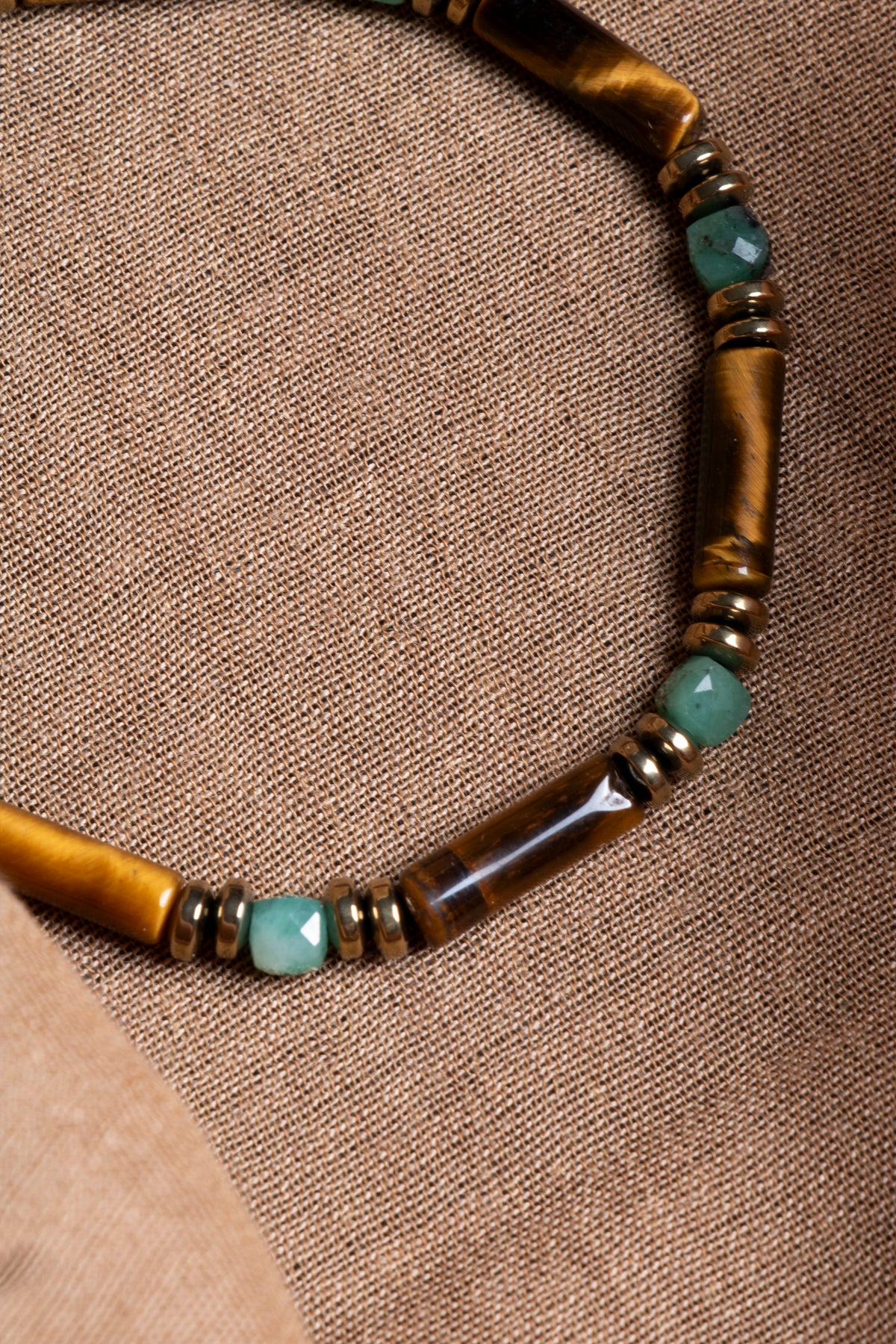 Laboratory Certified Tiger’s Eye & Turquoise Natural Stone Bracelet