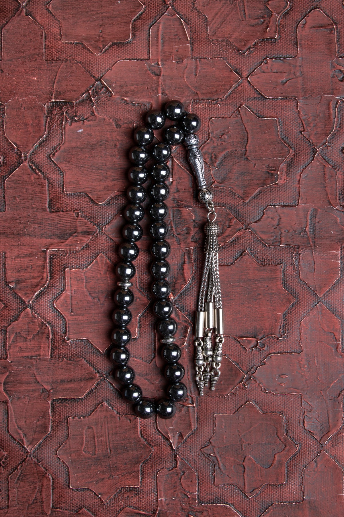 Laboratory Certified Hematite Natural Stone Prayer Beads 33 Beads – 8 mm