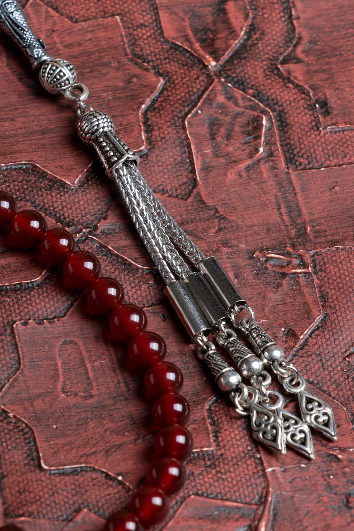 Laboratory Certified Red Agate Natural Stone Prayer Beads 99 Beads – 6 mm