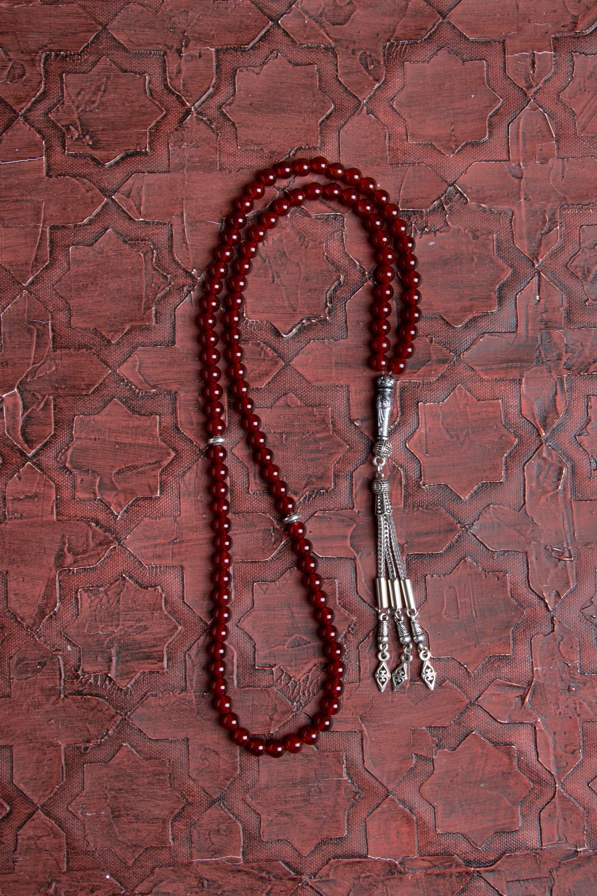 Laboratory Certified Red Agate Natural Stone Prayer Beads 99 Beads – 6 mm