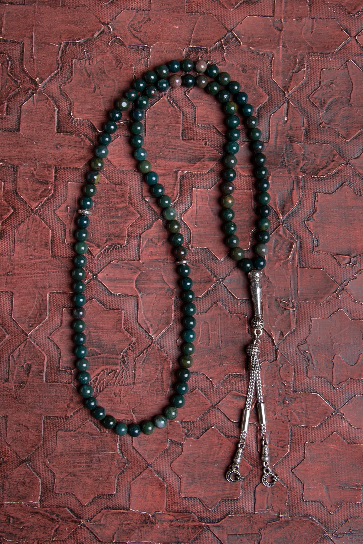 Laboratory Certified Bloodstone Natural Stone Prayer Beads 99 Beads – 6 mm