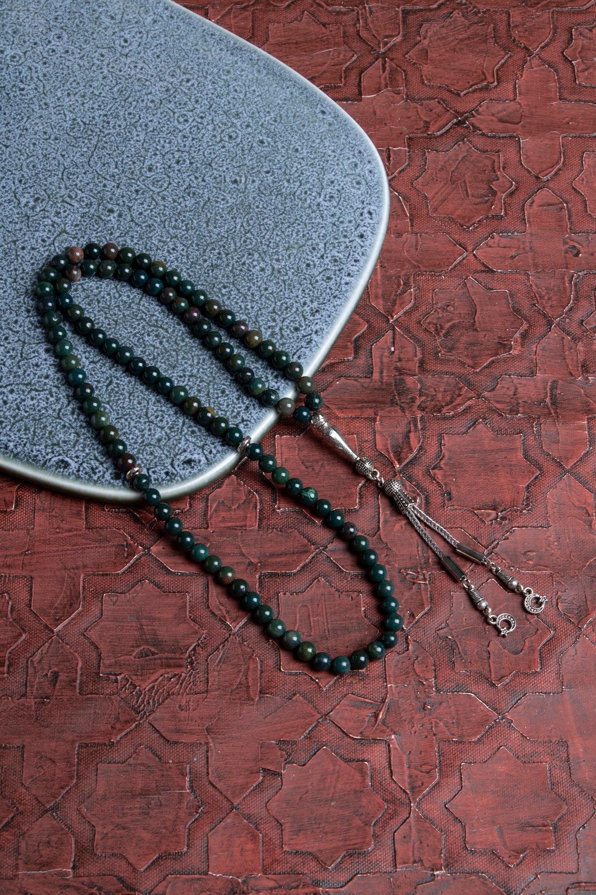 Laboratory Certified Bloodstone Natural Stone Prayer Beads 99 Beads – 6 mm
