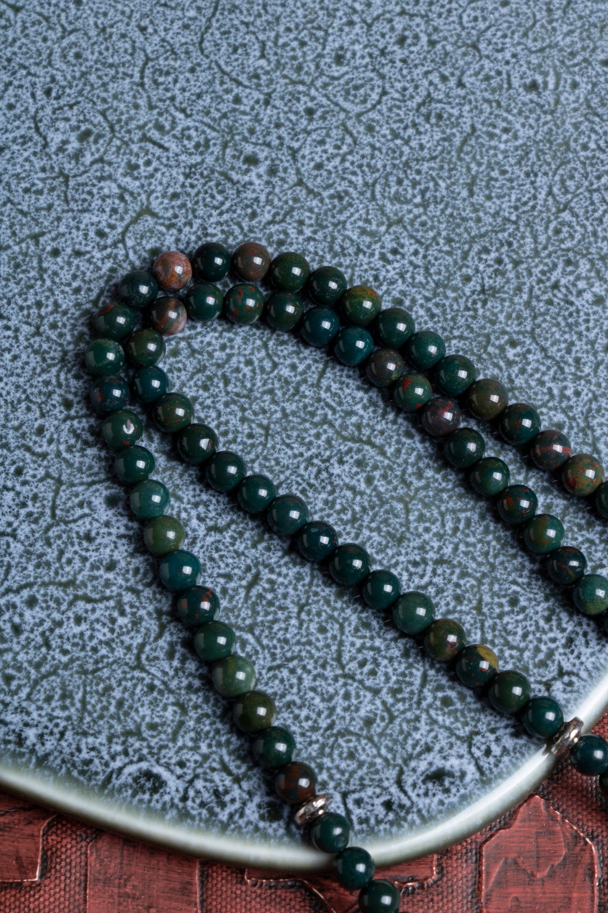 Laboratory Certified Bloodstone Natural Stone Prayer Beads 99 Beads – 6 mm