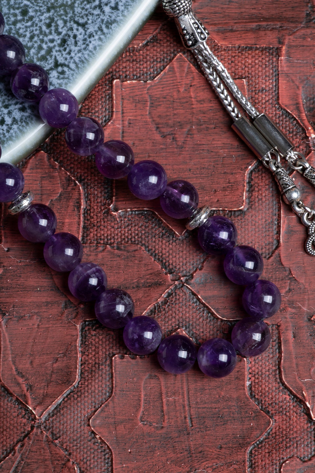 Laboratory Certified Amethyst Natural Stone Prayer Beads 33 Beads – 8 mm