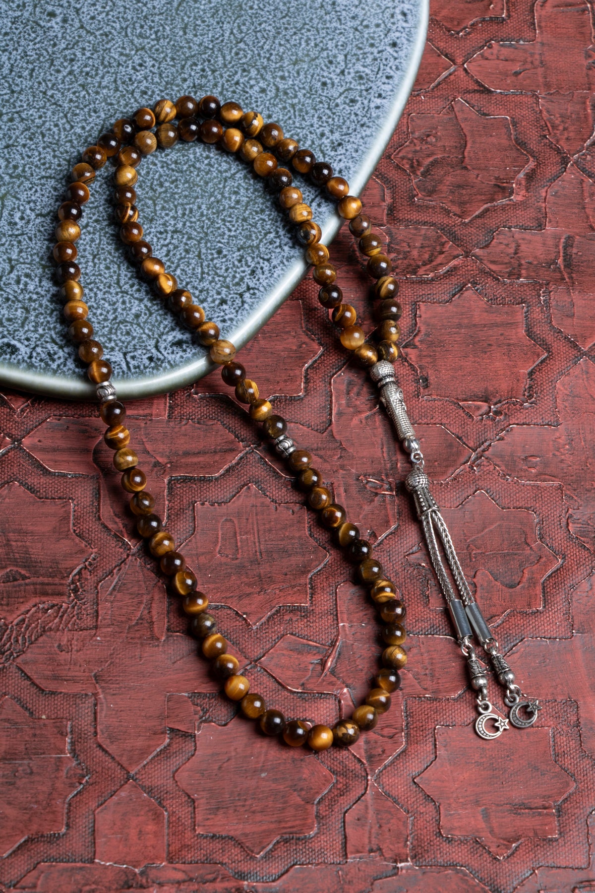 Laboratory Certified Tiger’s Eye Natural Stone Prayer Beads 99 Beads – 6 mm