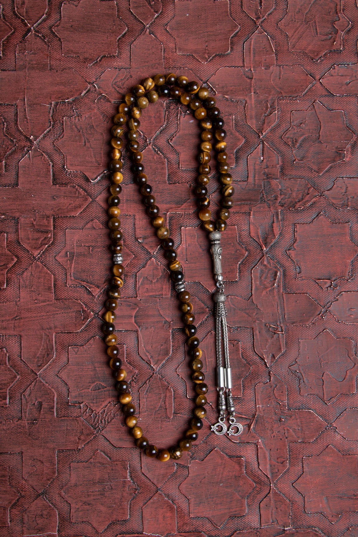 Laboratory Certified Tiger’s Eye Natural Stone Prayer Beads 99 Beads – 6 mm