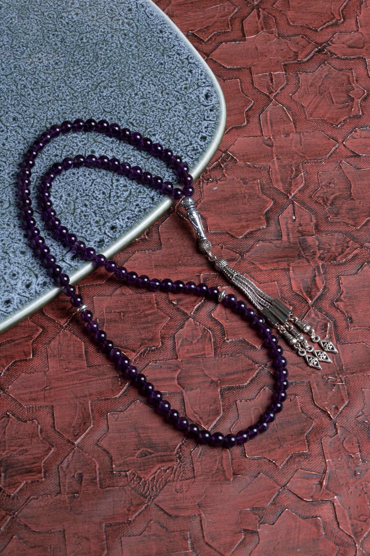 Laboratory Certified Amethyst Natural Stone Prayer Beads 99 Beads – 6 mm