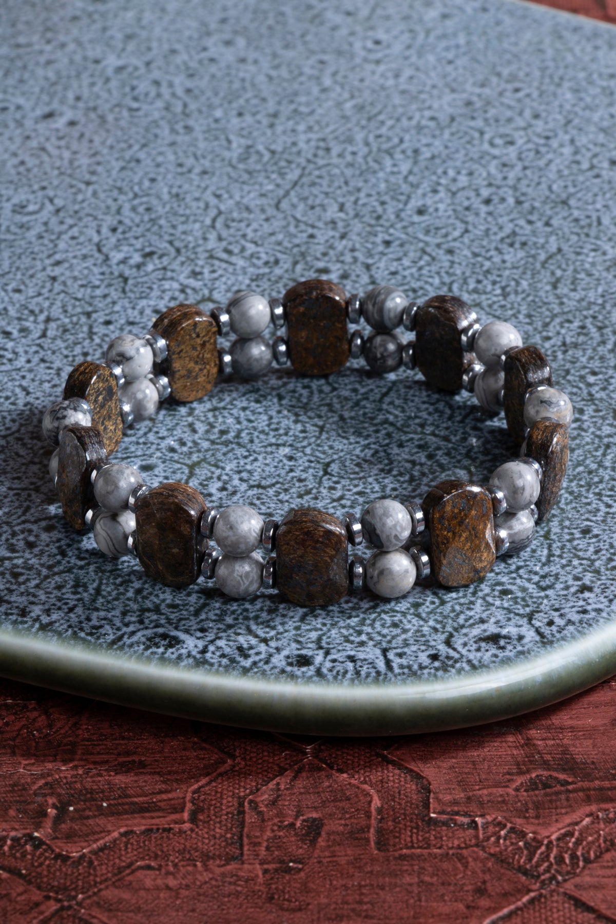 Laboratory Certified Jasper (Biotite) Natural Stone Bracelet