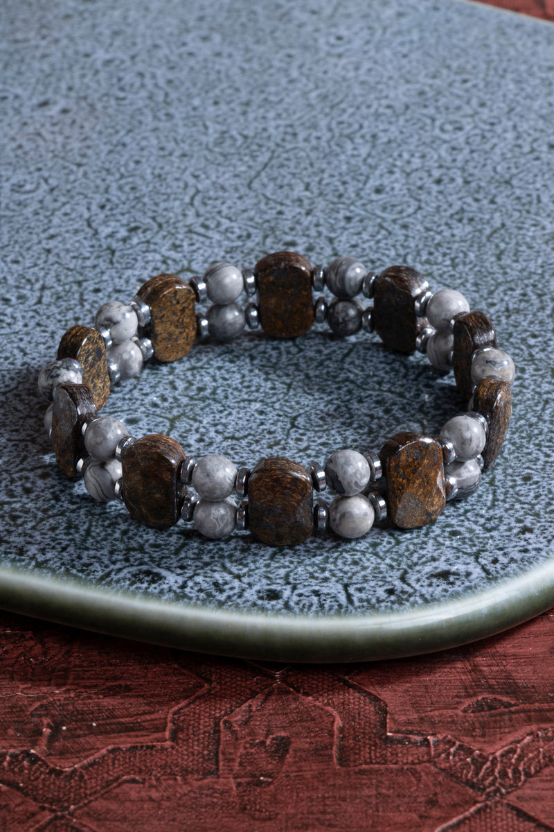 Laboratory Certified Jasper (Biotite) Natural Stone Bracelet