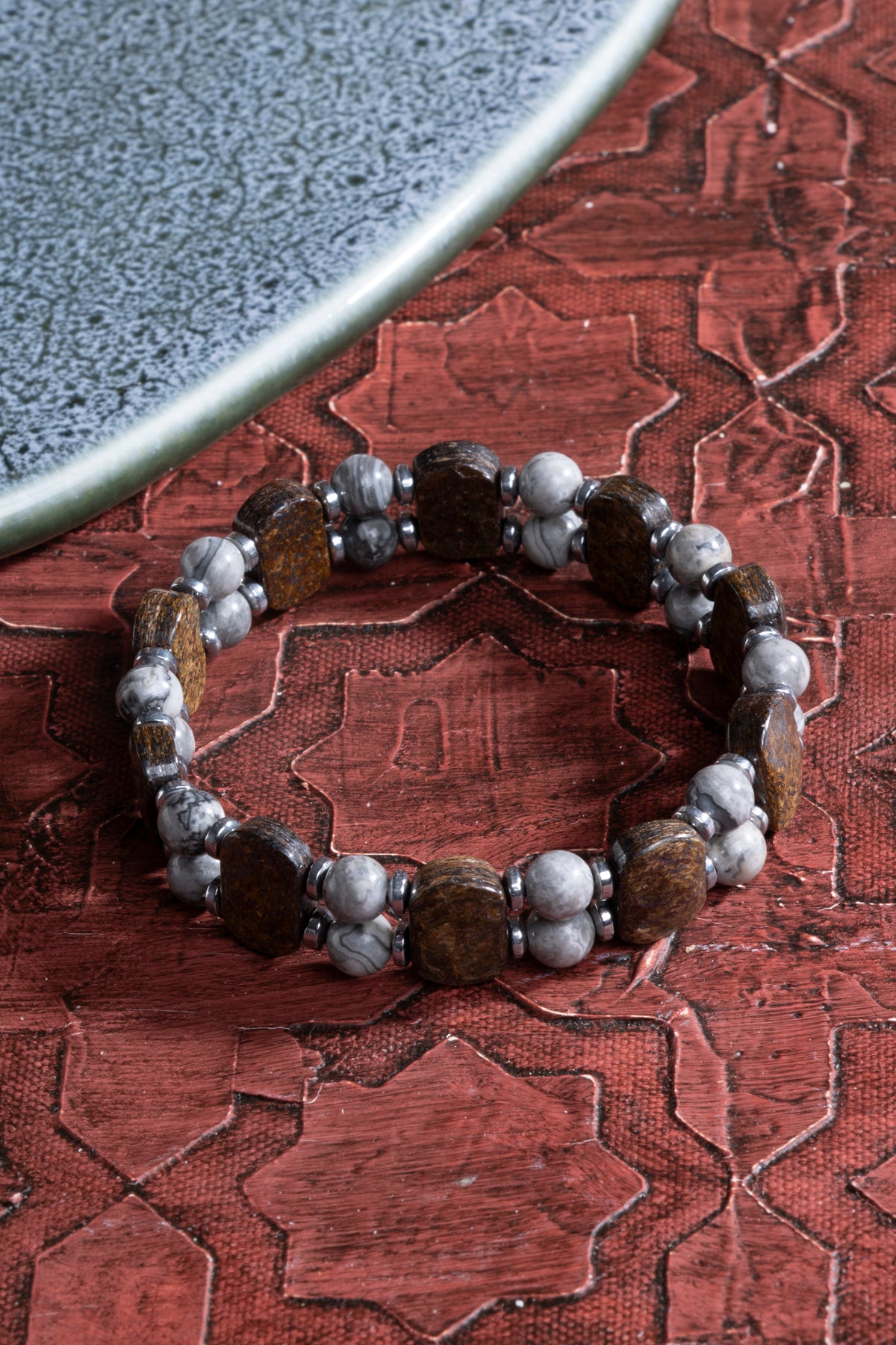 Laboratory Certified Jasper (Biotite) Natural Stone Bracelet