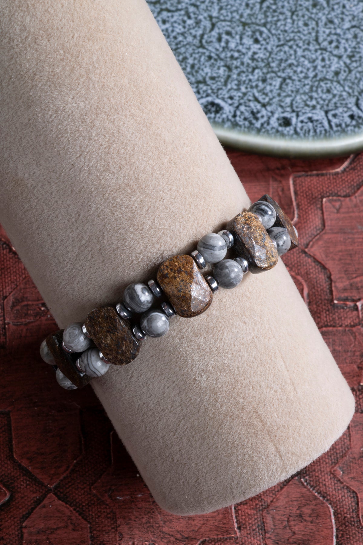 Laboratory Certified Jasper (Biotite) Natural Stone Bracelet