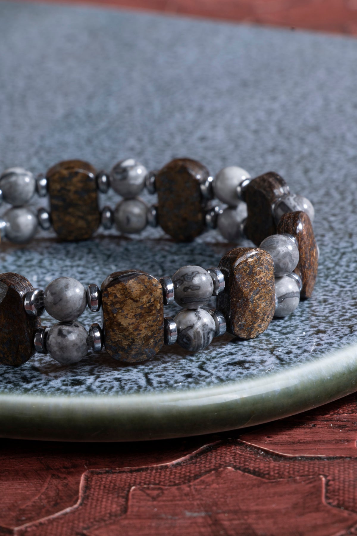 Laboratory Certified Jasper (Biotite) Natural Stone Bracelet