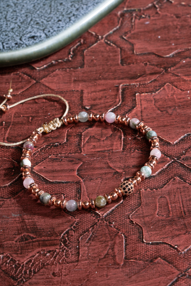 Laboratory Certified Agate & Hematite Natural Stone Bracelet