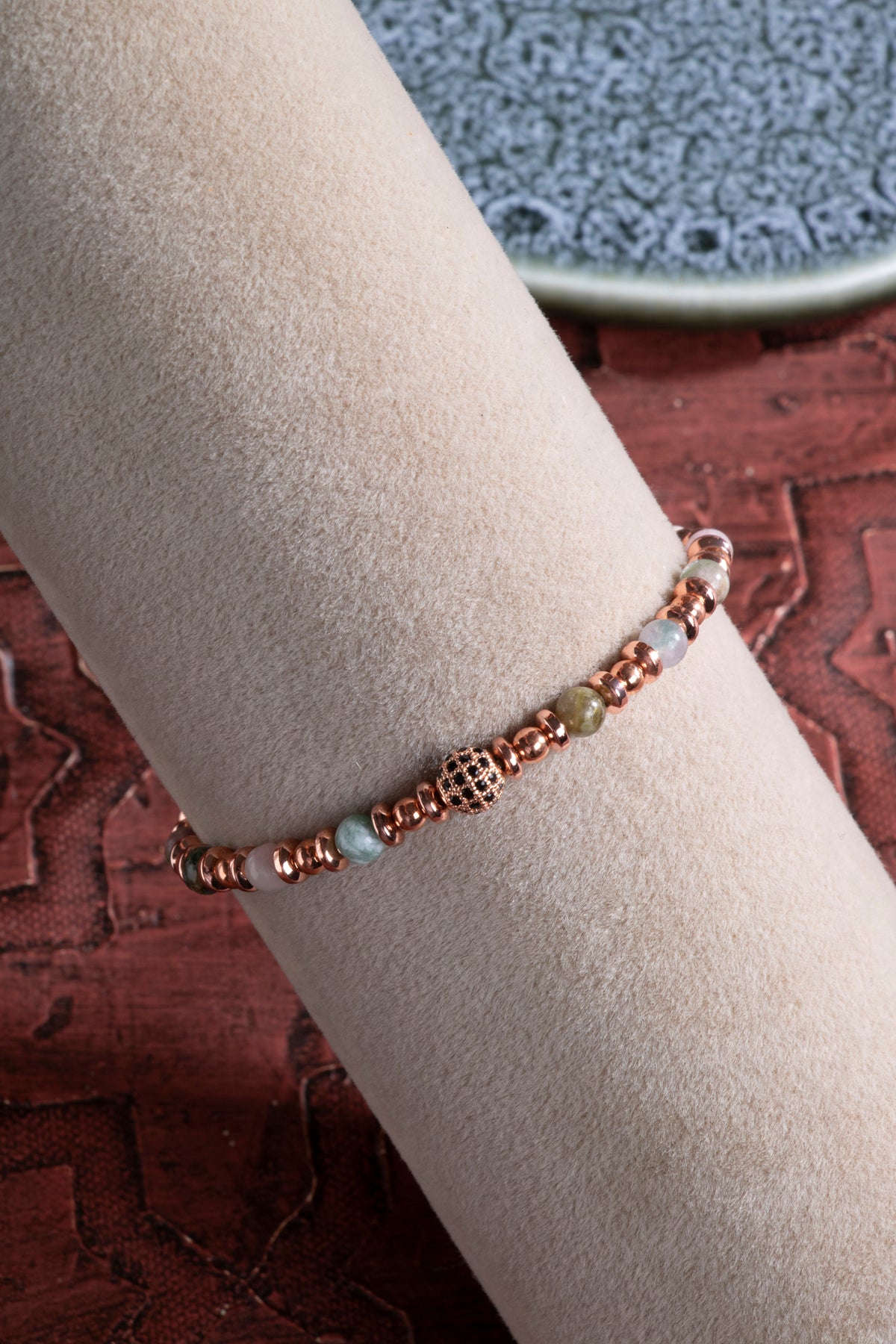 Laboratory Certified Agate & Hematite Natural Stone Bracelet