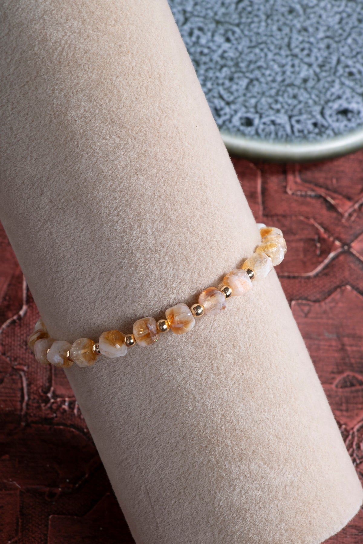Laboratory Certified Citrine & Hematite Natural Stone Bracelet