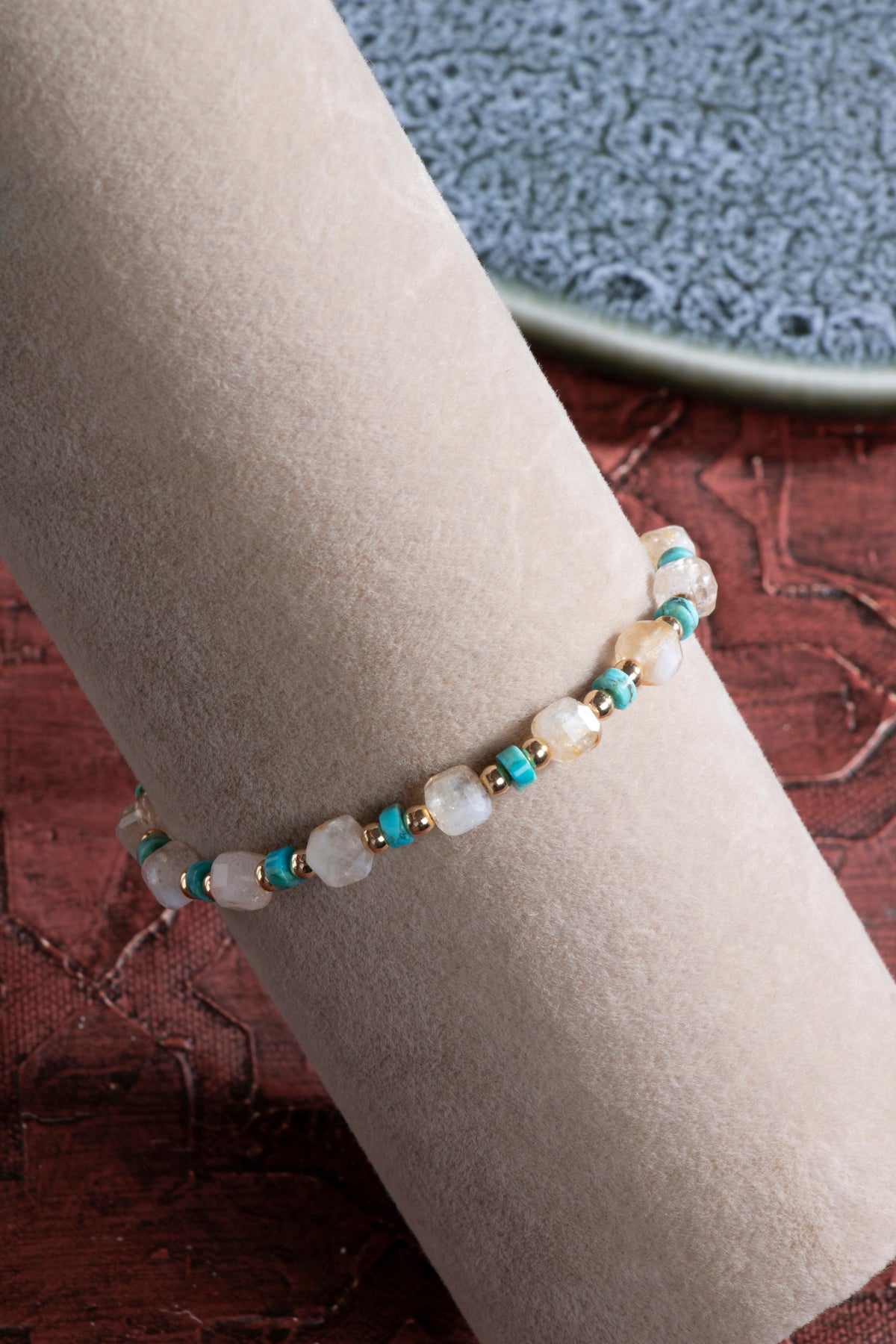 Laboratory Certified Citrine & Turquoise Natural Stone Bracelet
