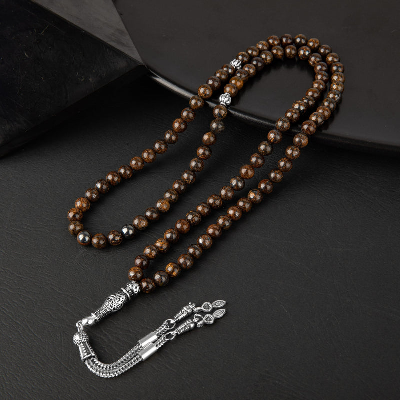 Laboratory Certified Bronzit Natural Gemstone Prayer Beads 99-Bead – 6mm