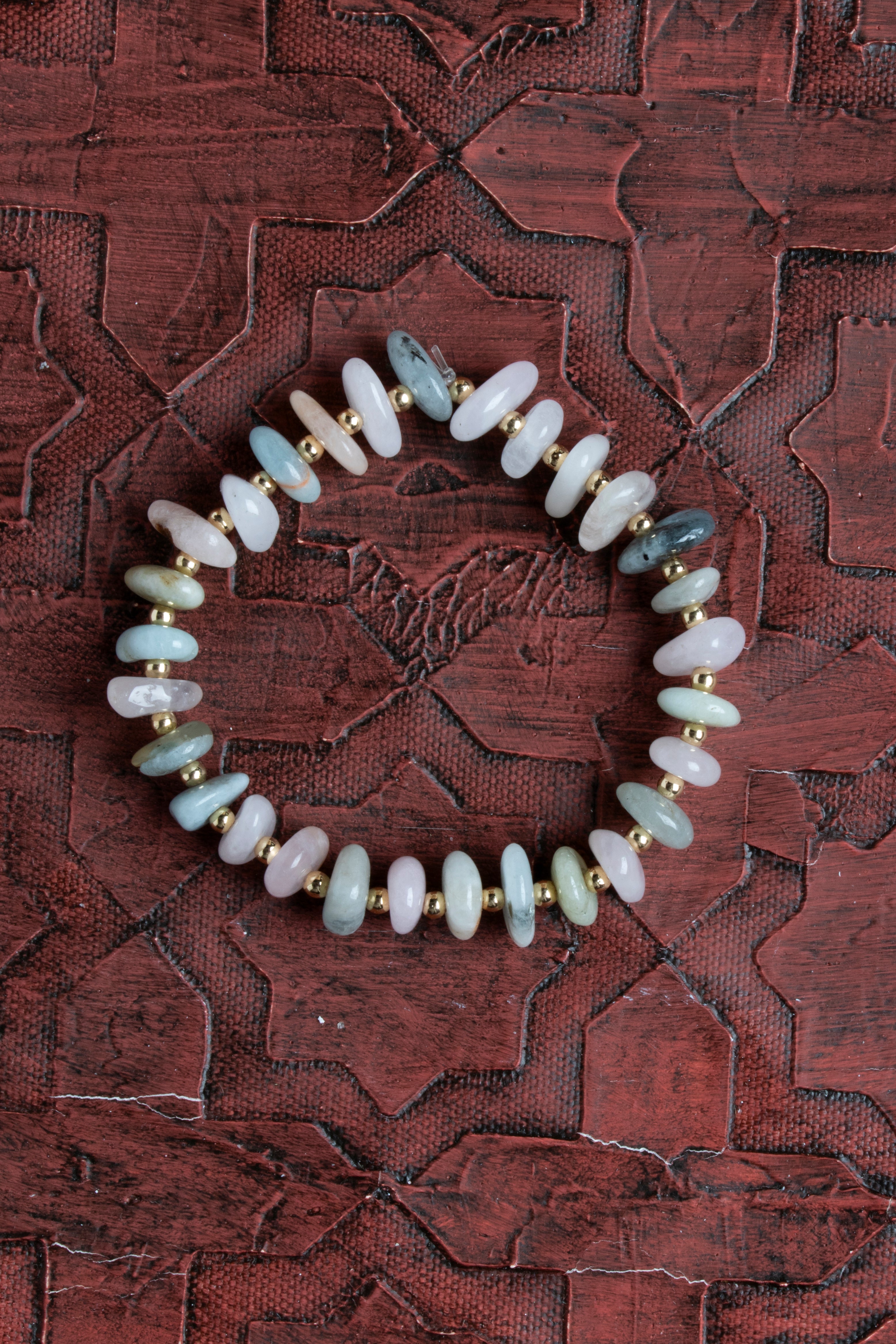 Laboratory Certified Aquamarine & Hematite Natural Stone Bracelet