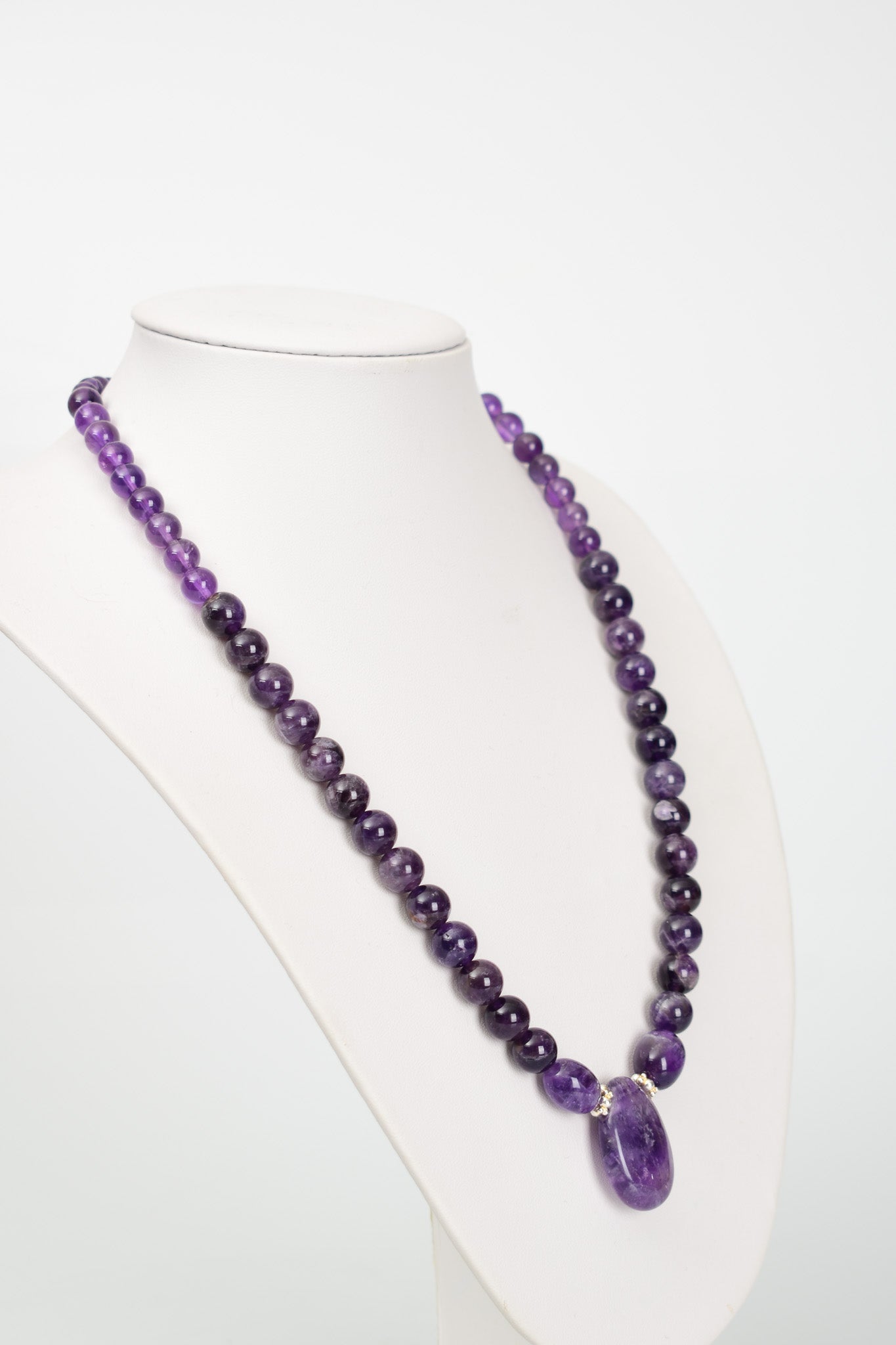 Laboratory Certified Amethyst Natural Stone 925 Sterling Silver Designer Necklace