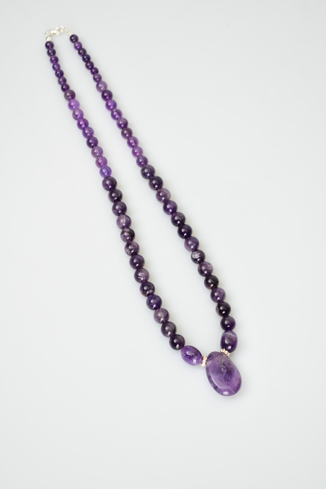 Laboratory Certified Amethyst Natural Stone 925 Sterling Silver Designer Necklace