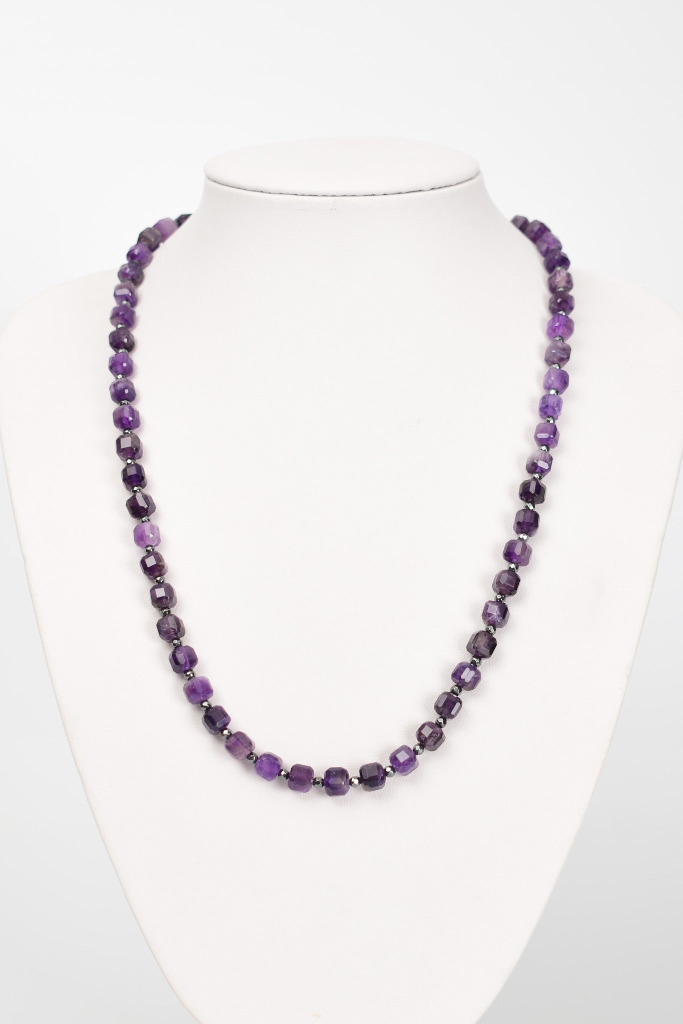 Laboratory Certified Amethyst - Hematite Natural Stone Gumus Kapama Necklace