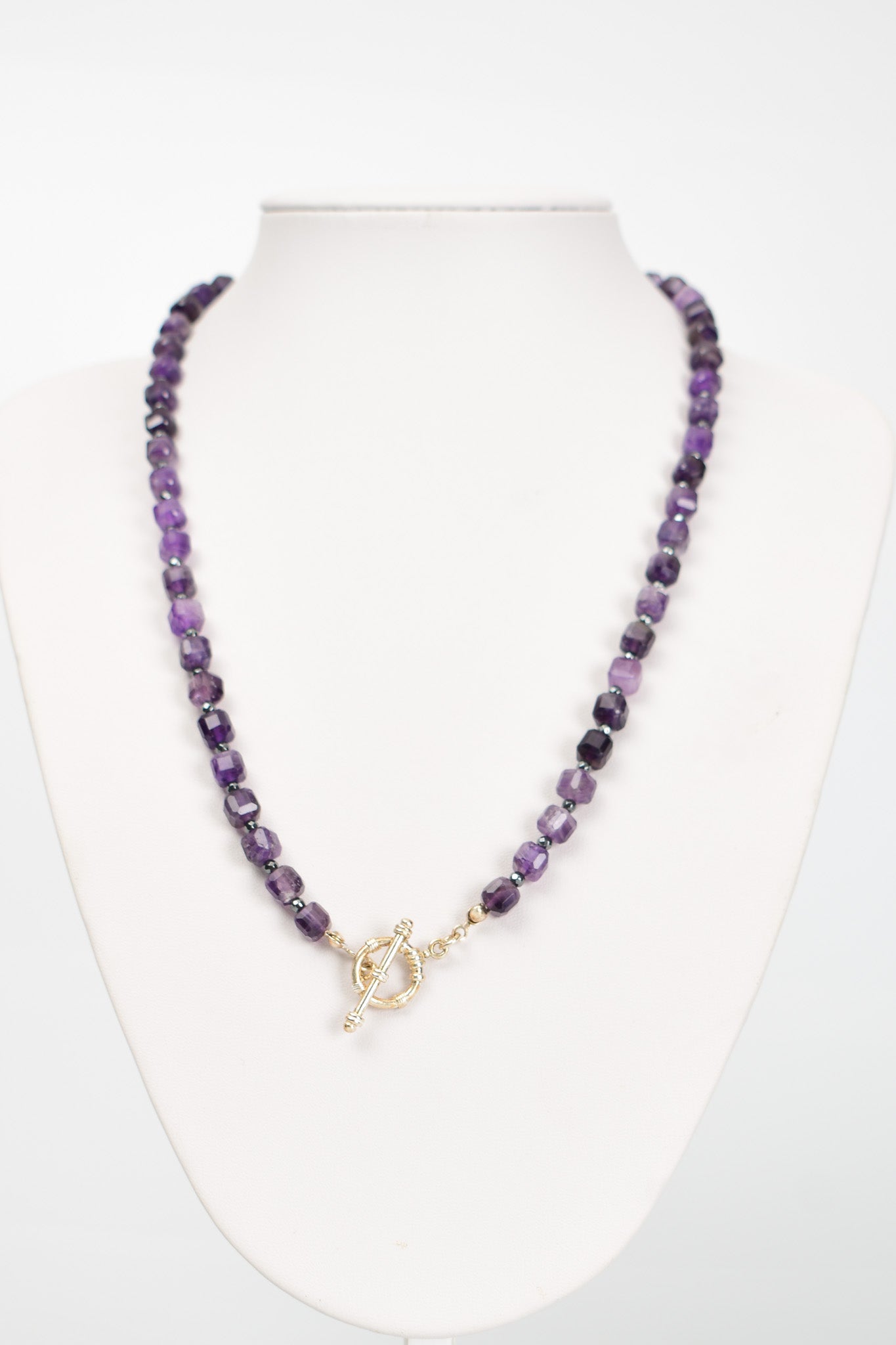 Laboratory Certified Amethyst - Hematite Natural Stone Gumus Kapama Necklace
