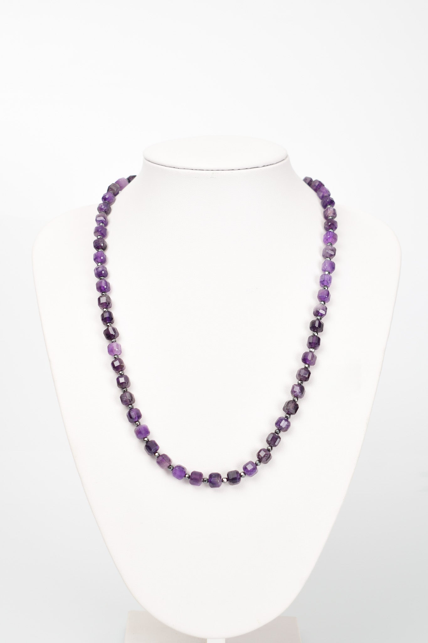 Laboratory Certified Amethyst - Hematite Natural Stone Gumus Kapama Necklace