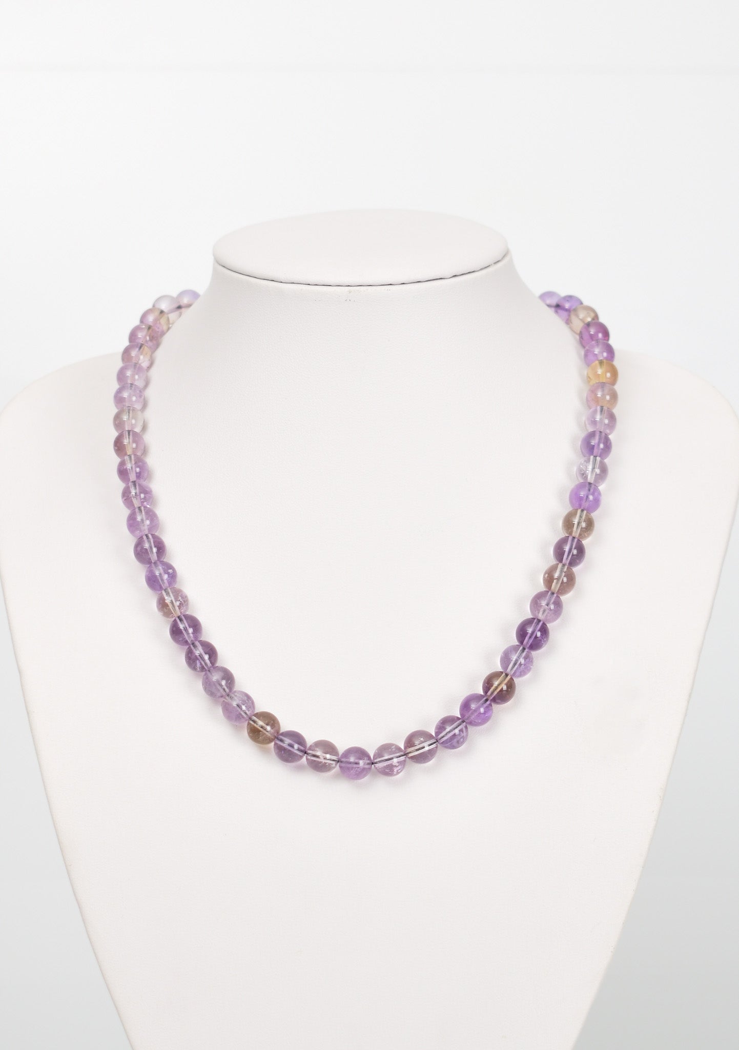 Laboratory Certified Ametrine 8 mm Natural Stone Necklace