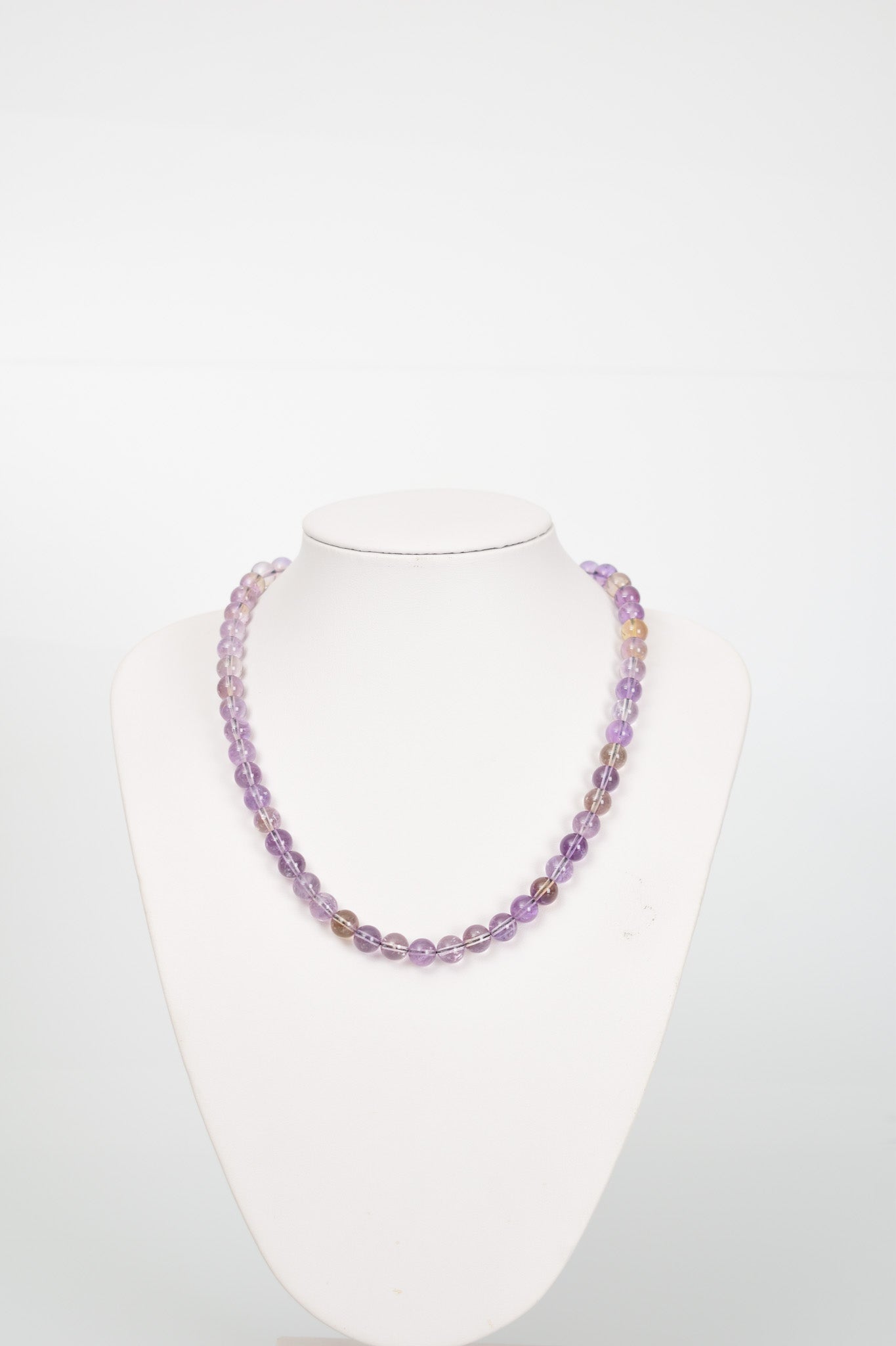 Laboratory Certified Ametrine 8 mm Natural Stone Necklace