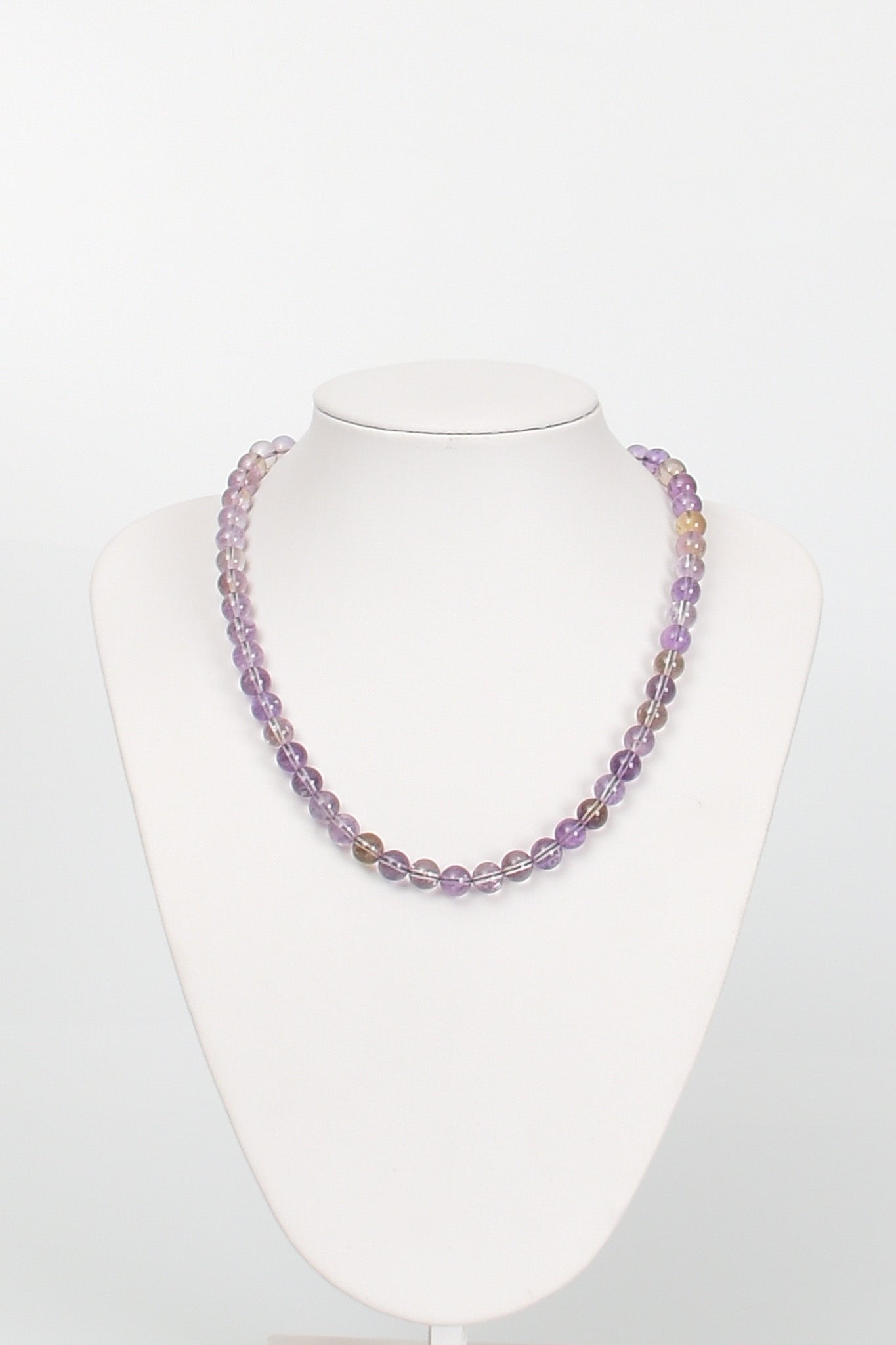 Laboratory Certified Ametrine 8 mm Natural Stone Necklace