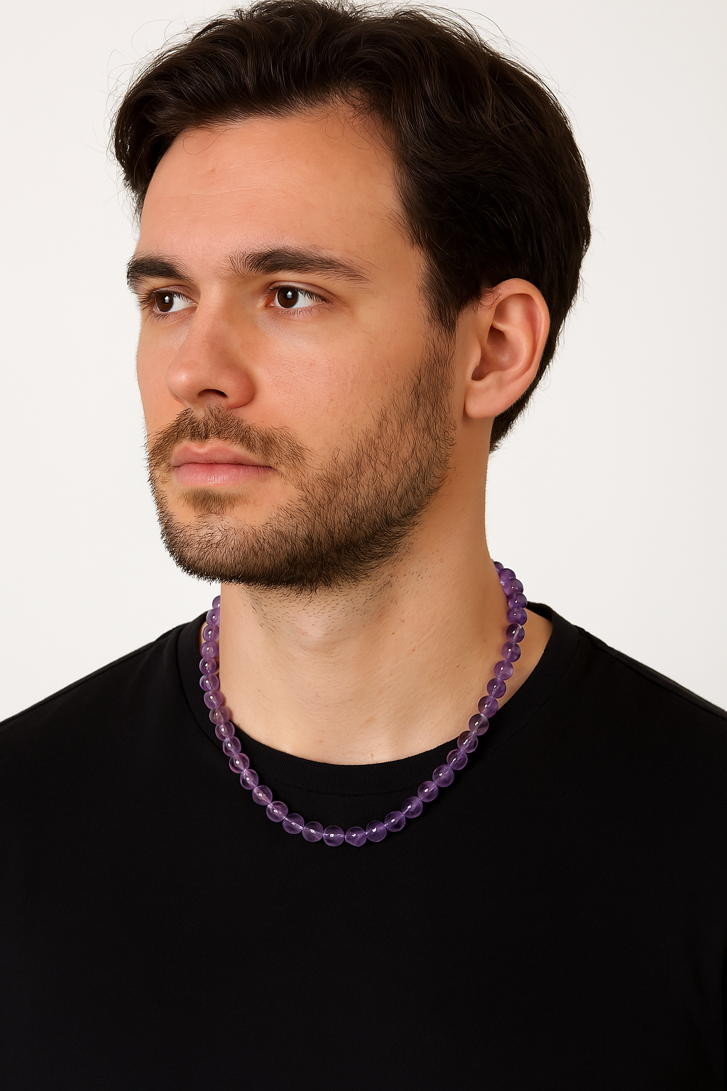 Laboratory Certified Ametrine 8 mm Natural Stone Necklace