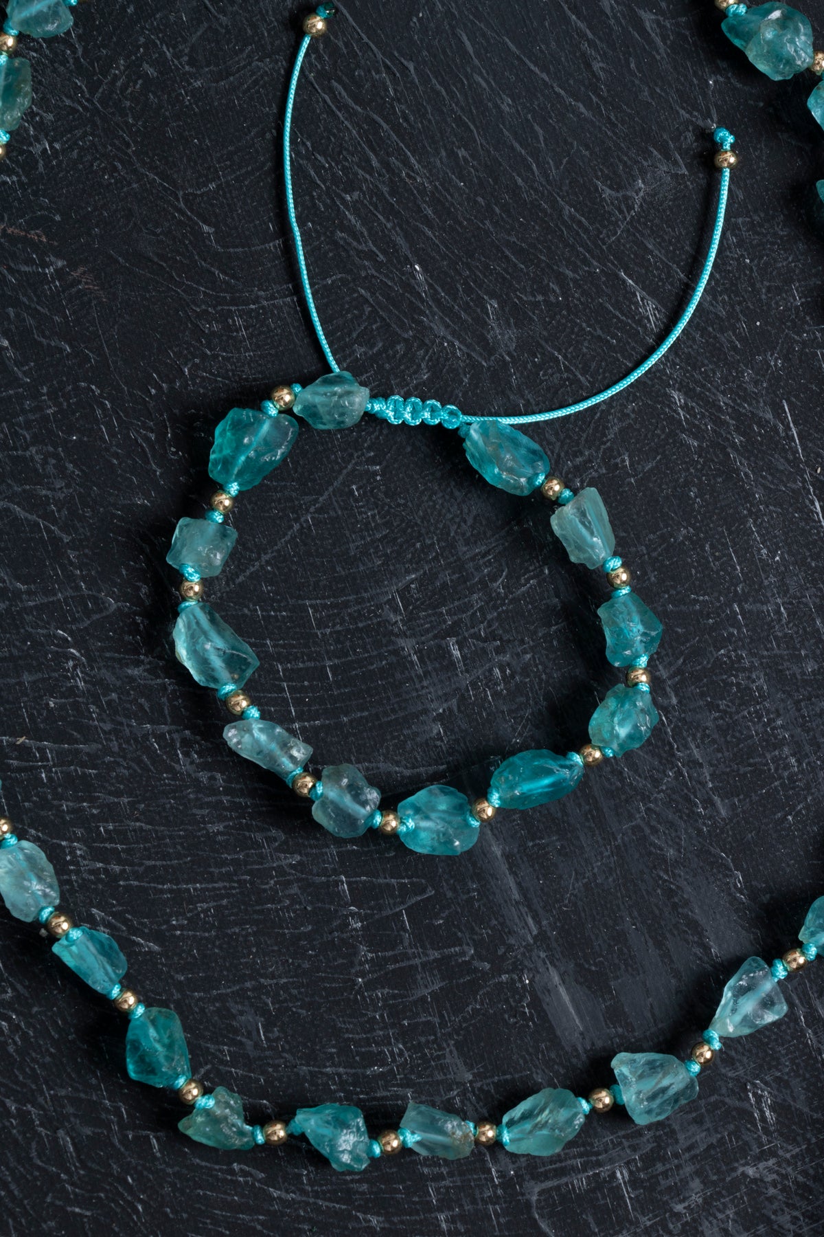 Laboratory Certified Hematite & Apatite Natural Stone Set (Necklace & Bracelet)