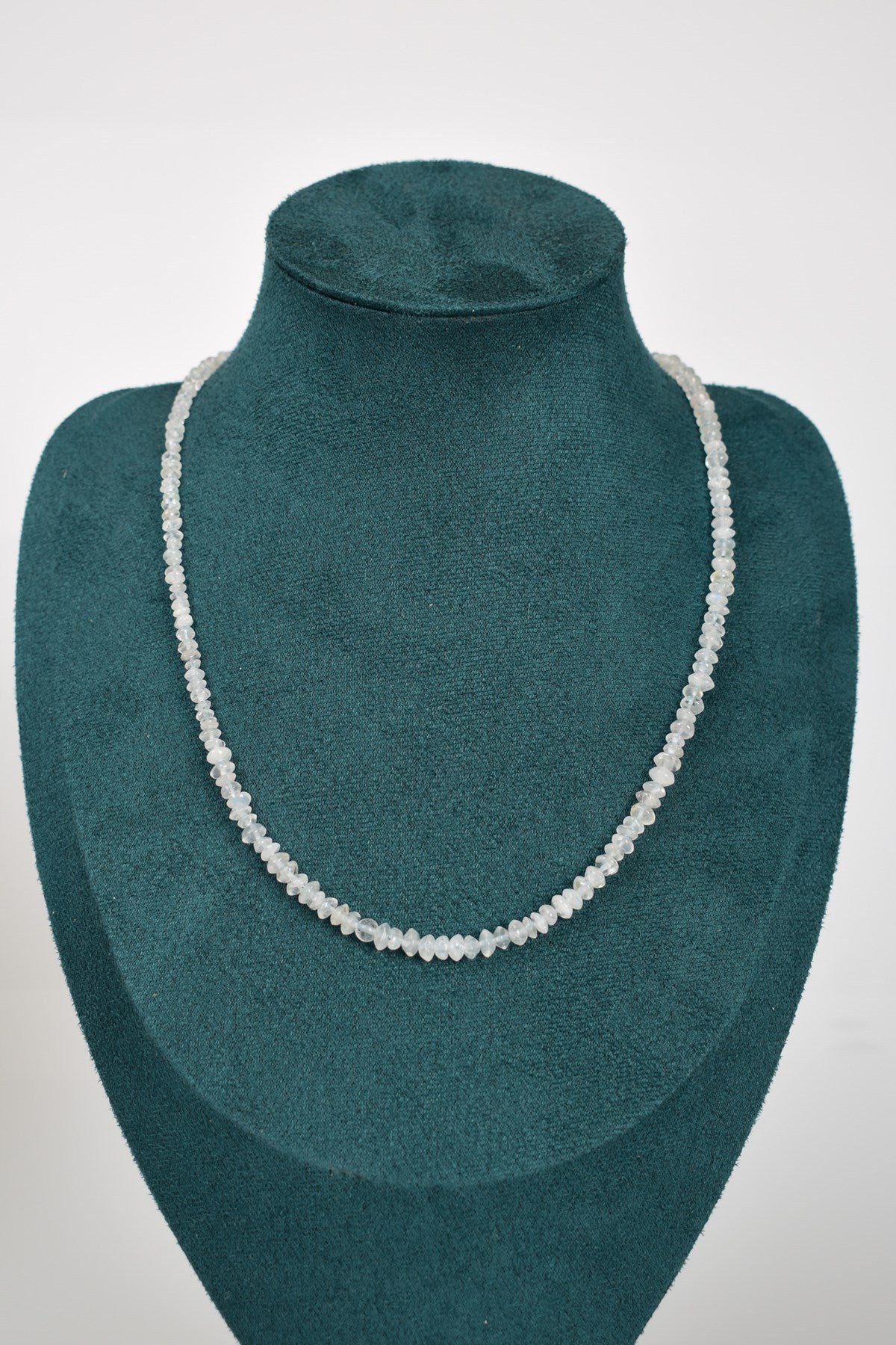 Laboratory Certified Moonstone 4 mm Natural Stone Necklace