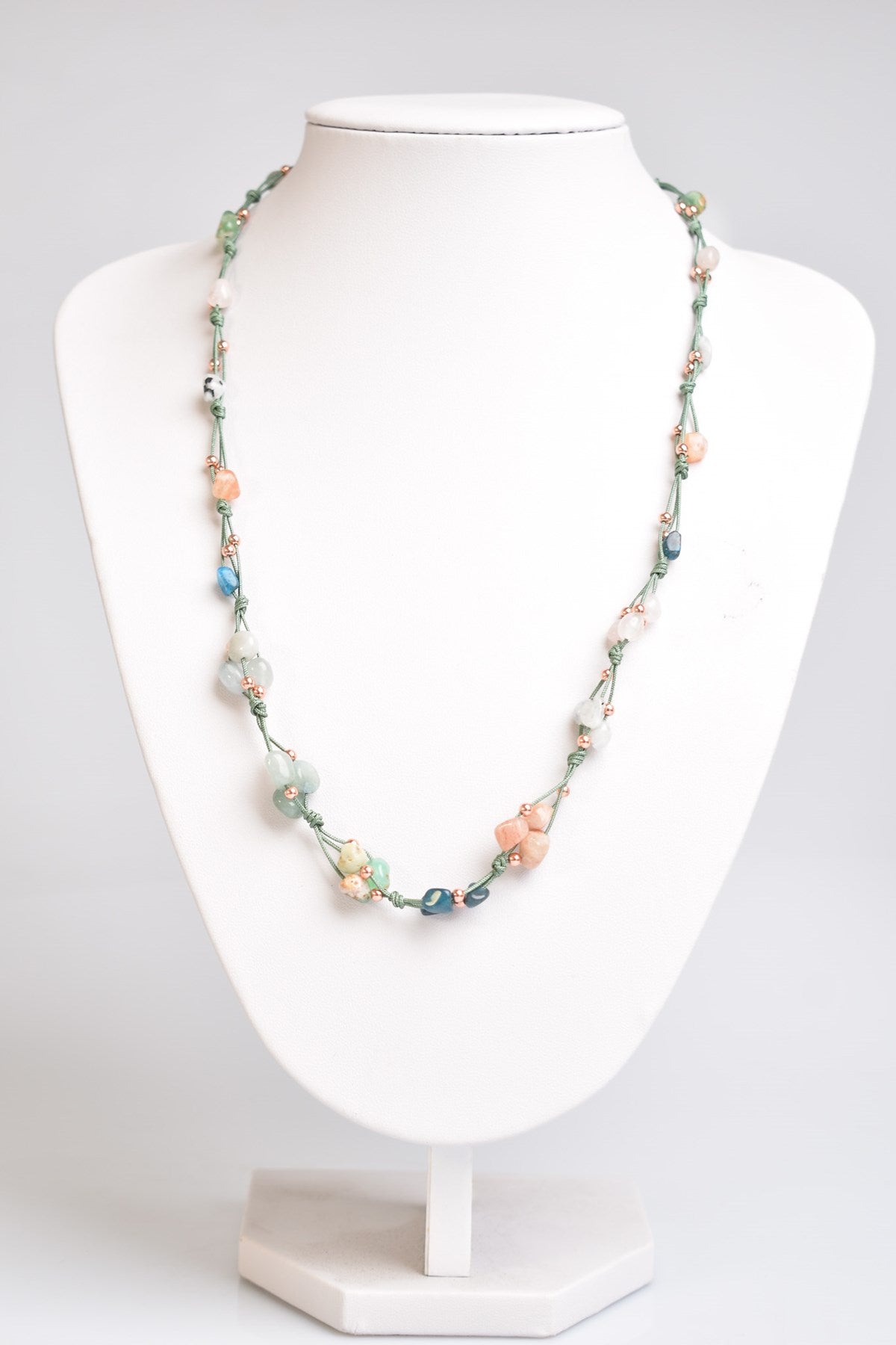 Laboratory Certified Taurus Zodiac Natural Stone Macramé Necklace