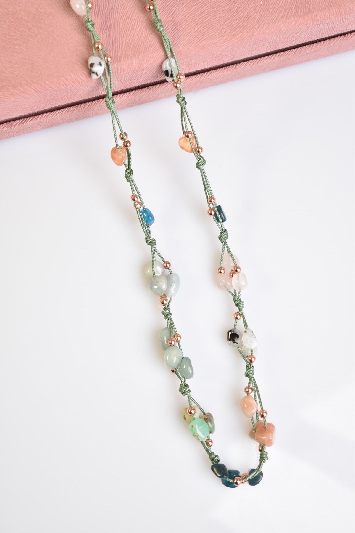 Laboratory Certified Taurus Zodiac Natural Stone Macramé Necklace