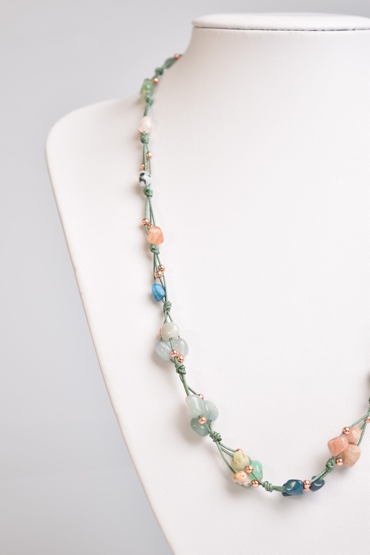 Laboratory Certified Taurus Zodiac Natural Stone Macramé Necklace