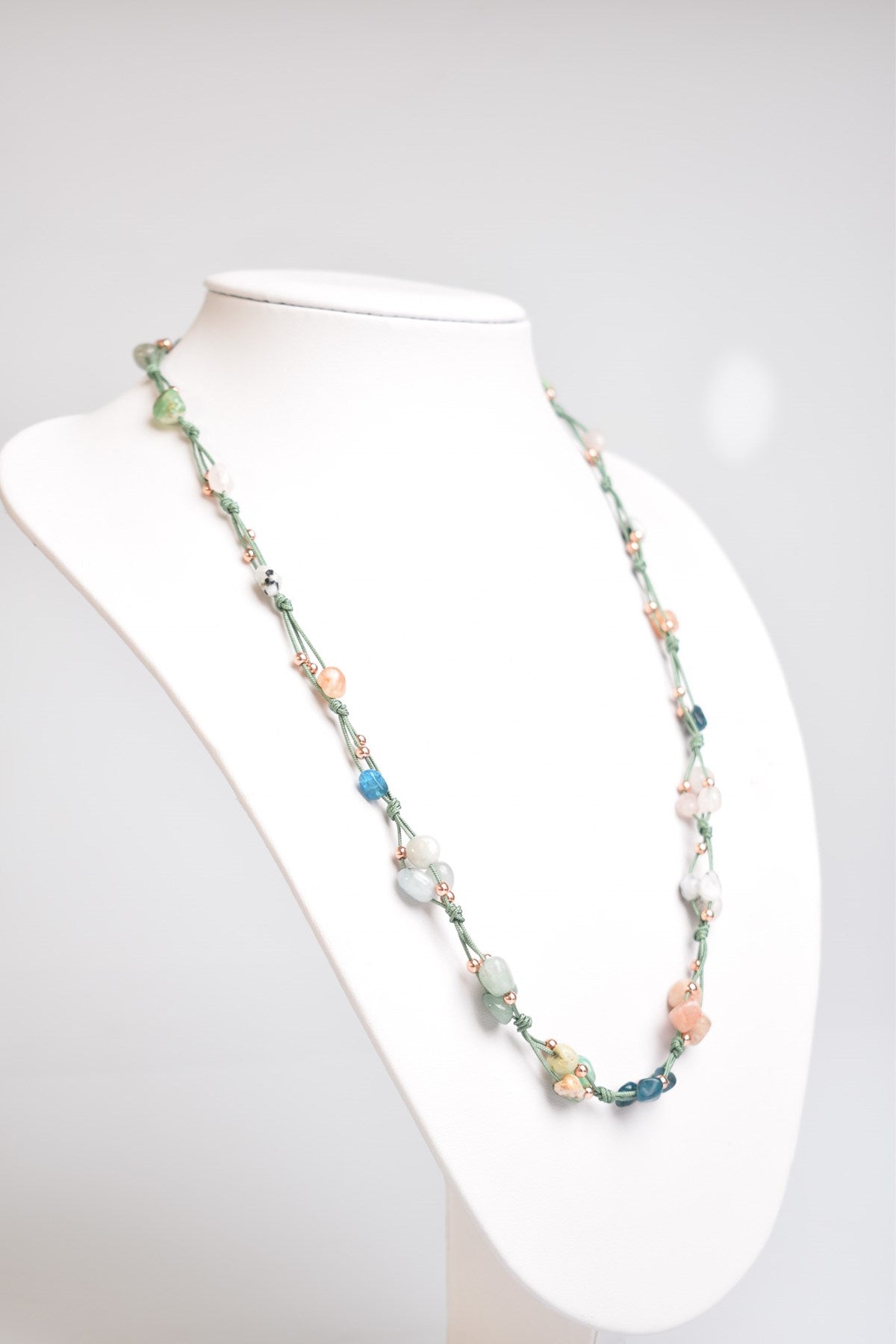 Laboratory Certified Taurus Zodiac Natural Stone Macramé Necklace