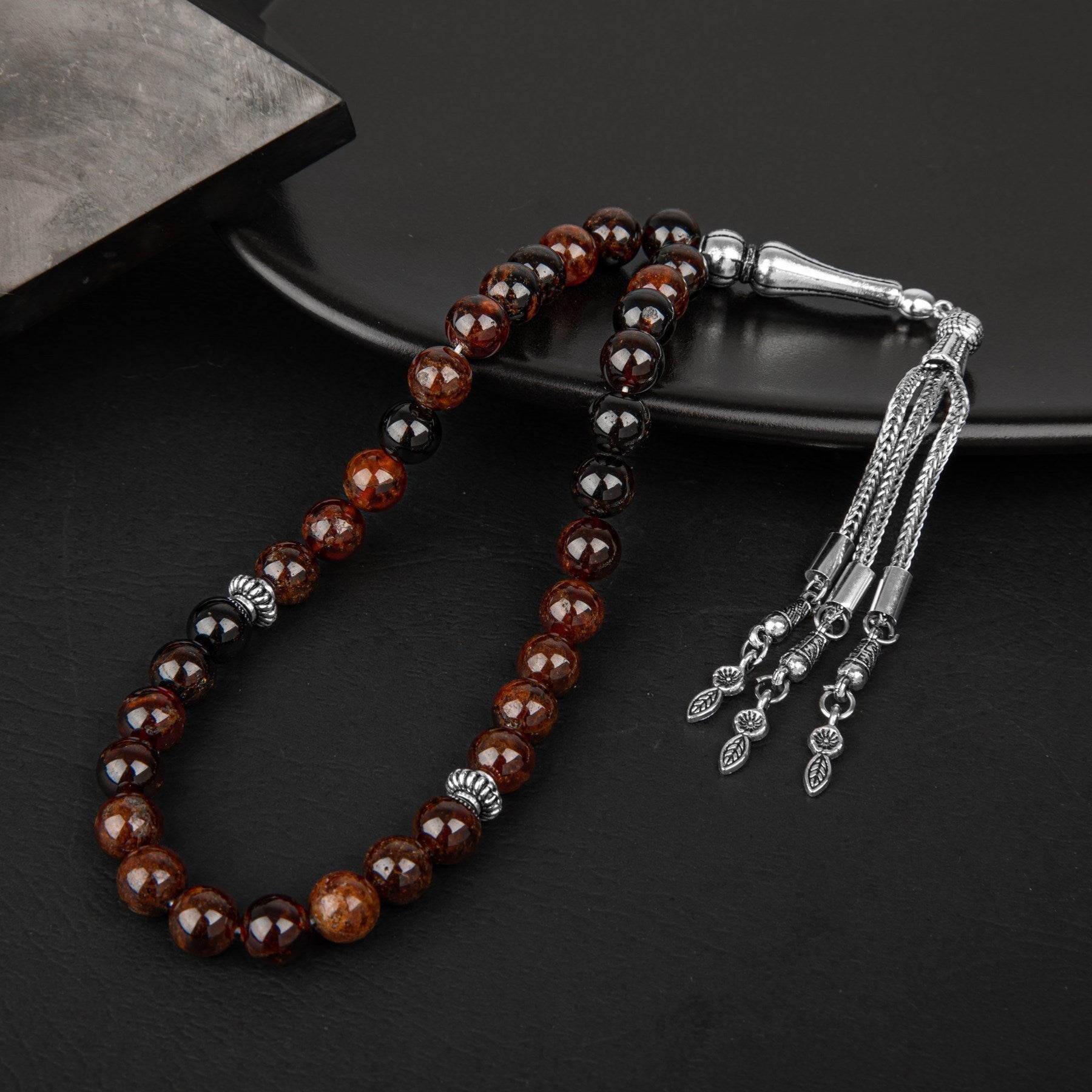 Laboratory Certified Burgundy Garnet Natural Gemstone Prayer Beads 33-Bead – 8mm