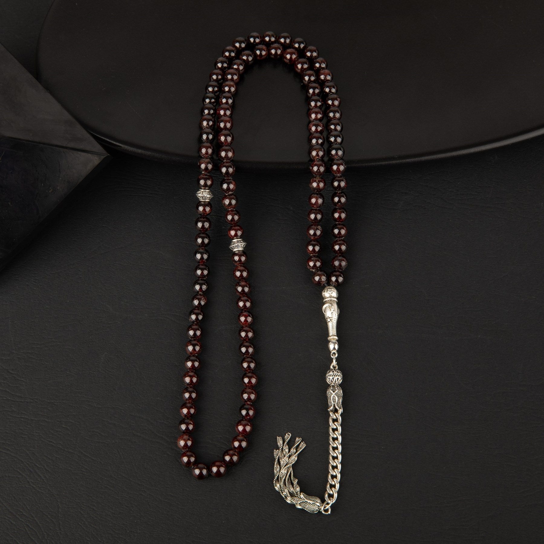 Burgundy Garnet Natural Gemstone Prayer Beads 99-Bead – 6mm