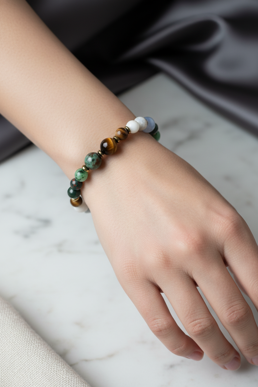 Laboratory Certified Cancer Zodiac Natural Stone Bracelet