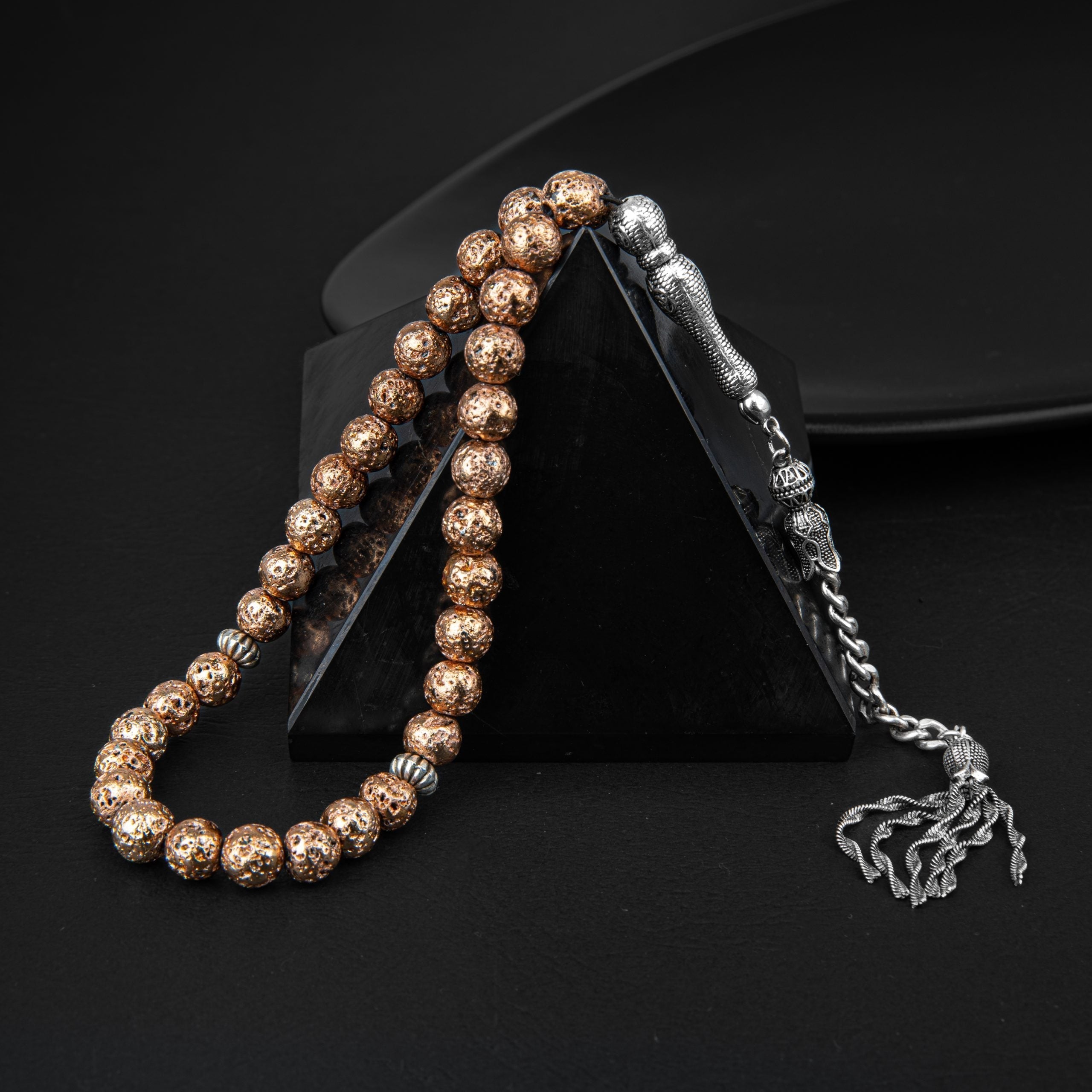 Yellow Lava Stone Natural Gemstone Prayer Beads 33-Bead – 8mm Handcrafted