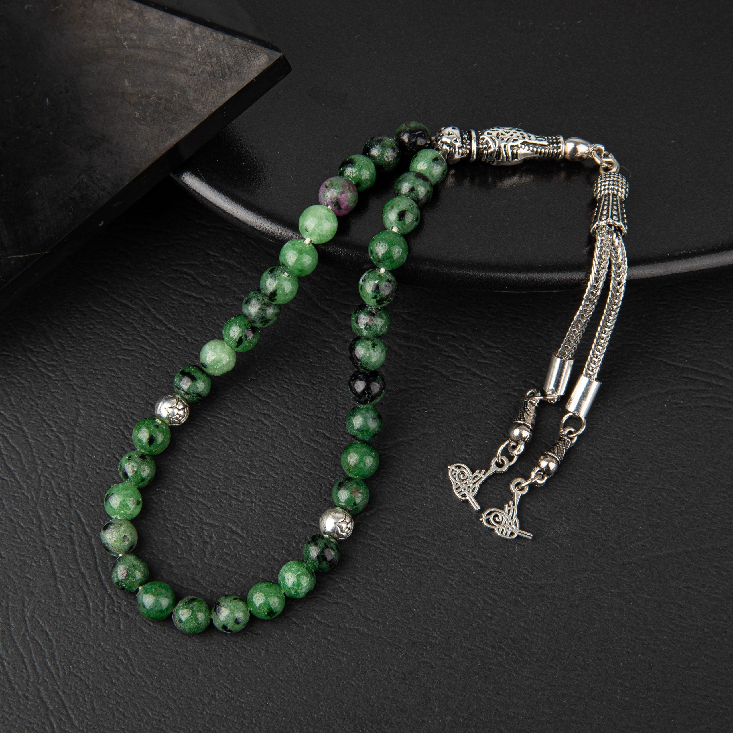 Anyolite Natural Gemstone Prayer Beads 33-Bead – 6mm Handcrafted