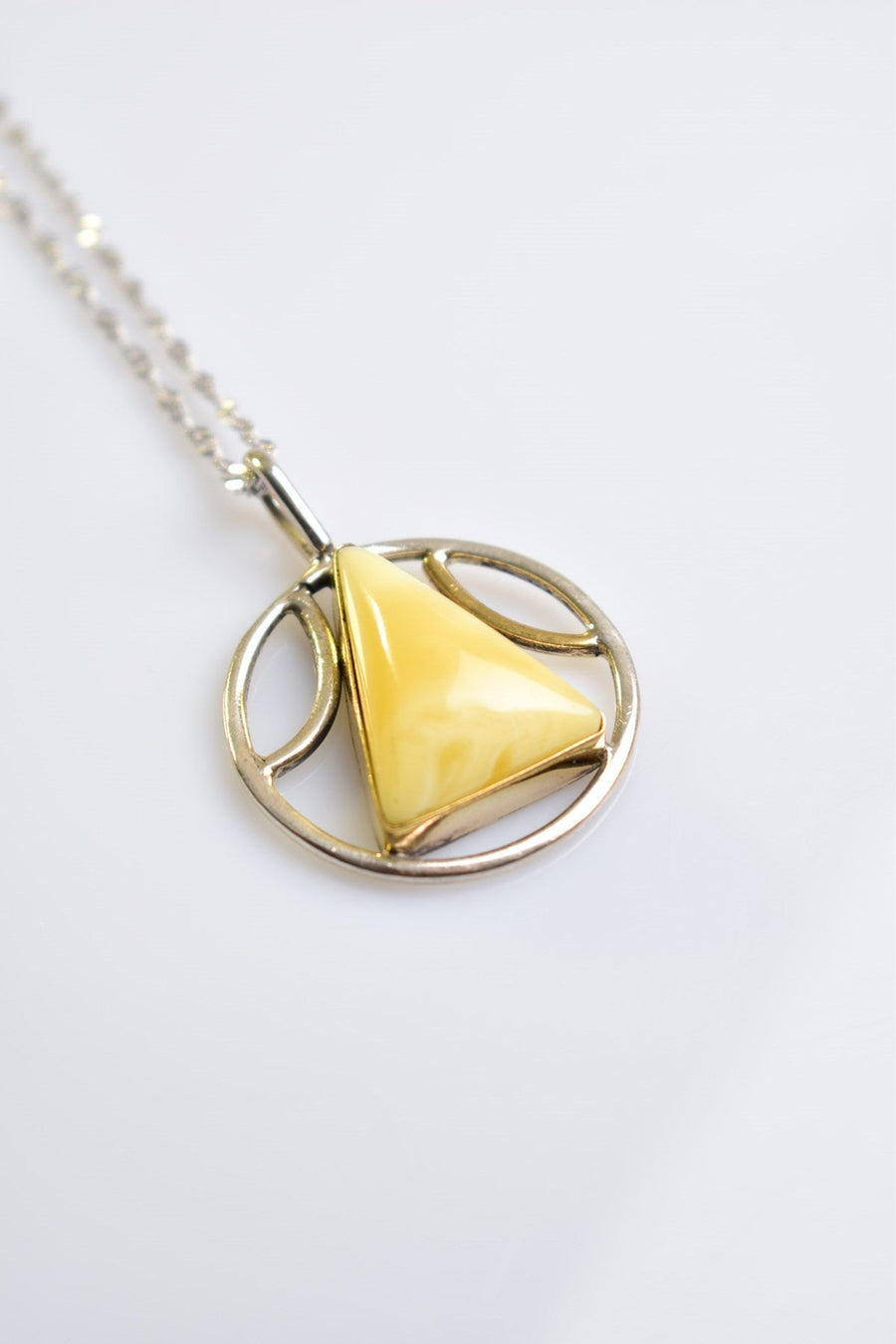 Laboratory Certified Natural Drop Amber 925 Sterling Silver Necklace