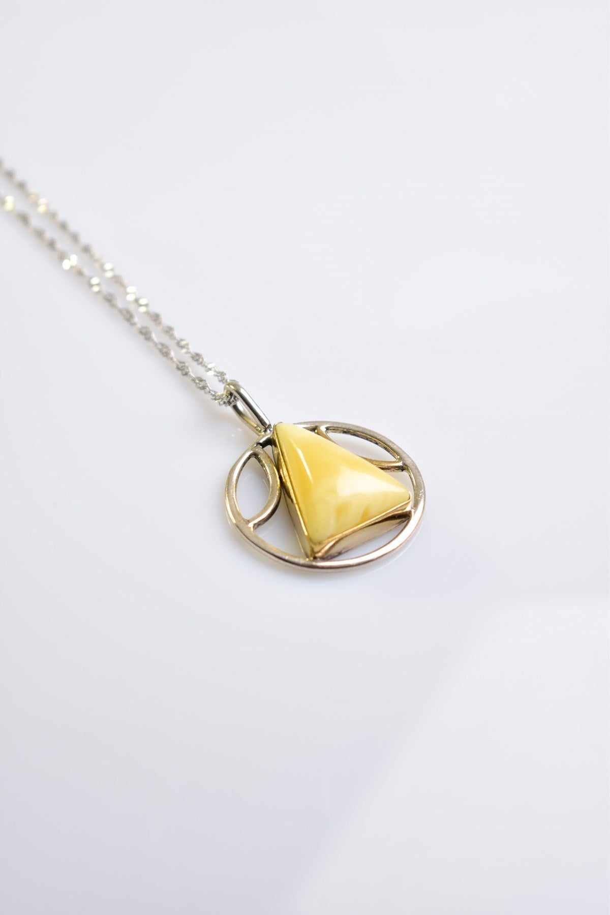 Laboratory Certified Natural Drop Amber 925 Sterling Silver Necklace
