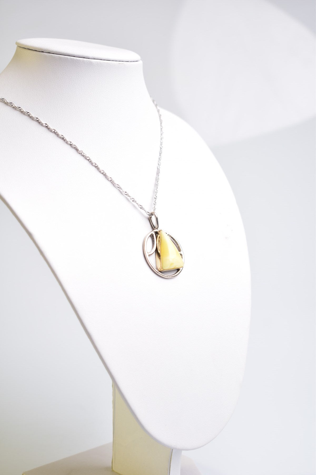 Laboratory Certified Natural Drop Amber 925 Sterling Silver Necklace