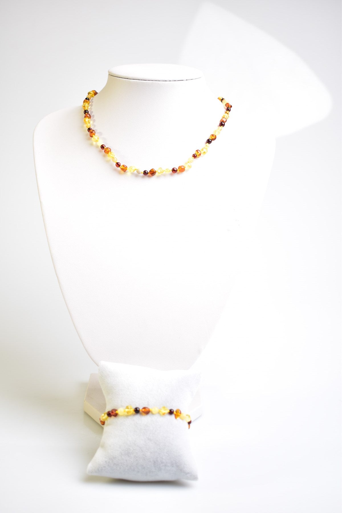 Laboratory Certified Natural Amber Baby Necklace & Bracelet Set