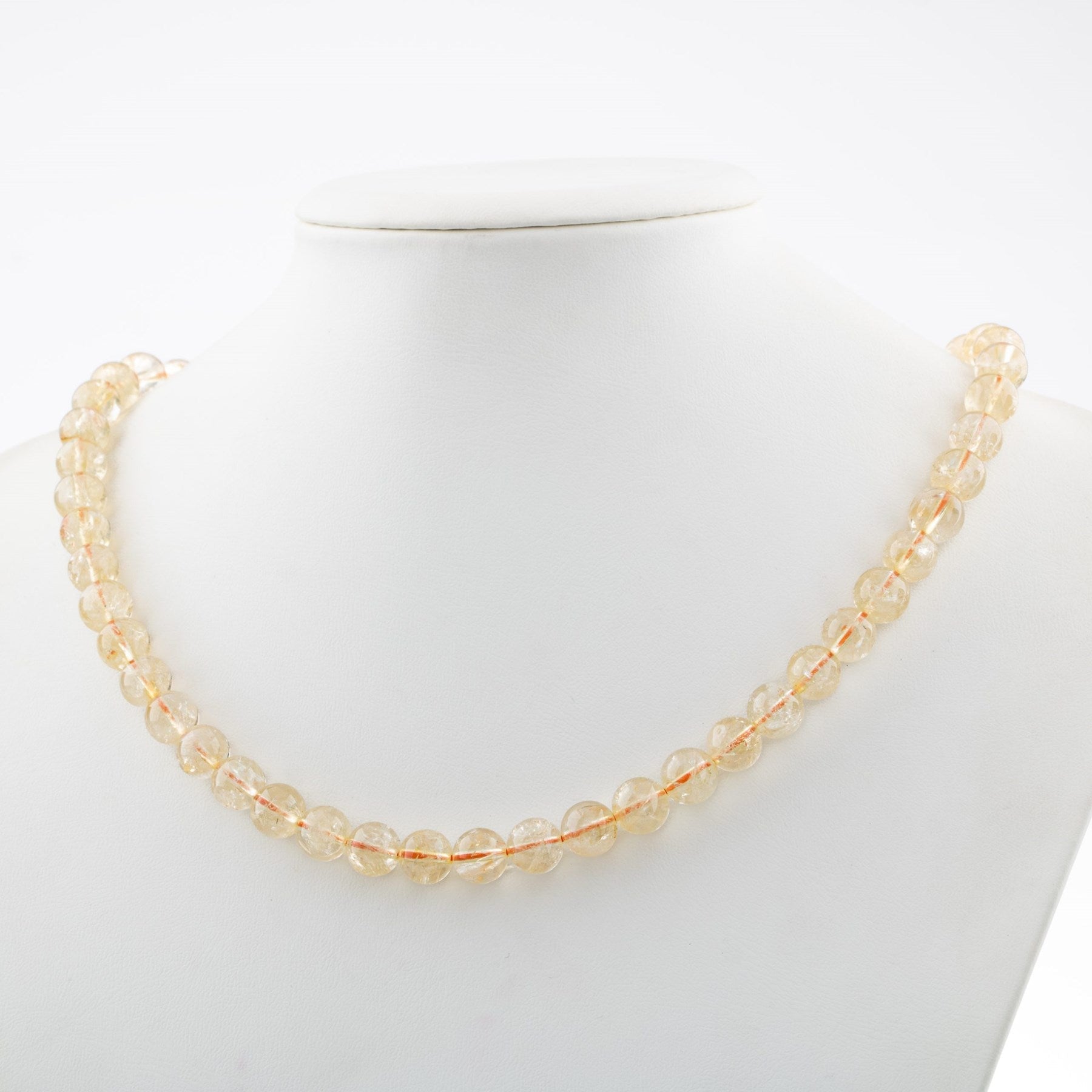 Laboratory Certified Citrine 8 mm Natural Stone Necklace