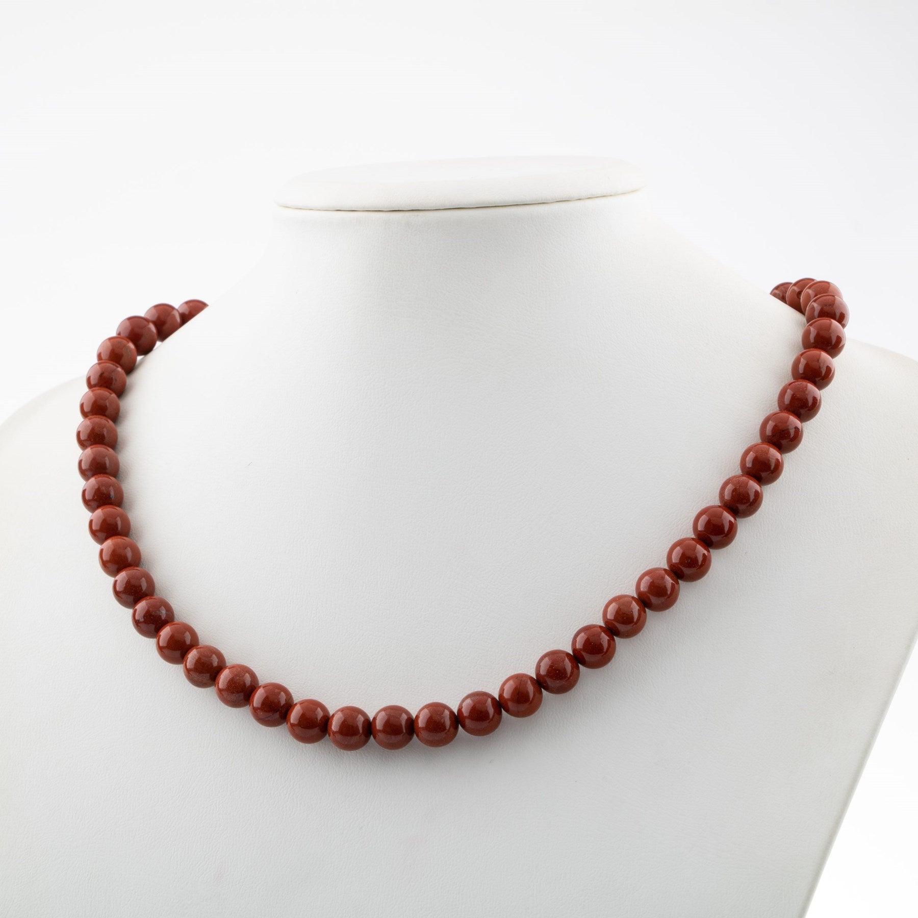 Laboratory Certified Dragon Jasper 8 mm Natural Stone Necklace